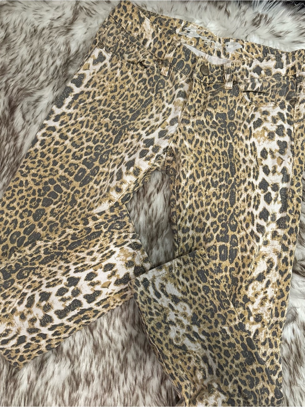 Seven7 Leopard Print Skinny Pants - Tan, Black